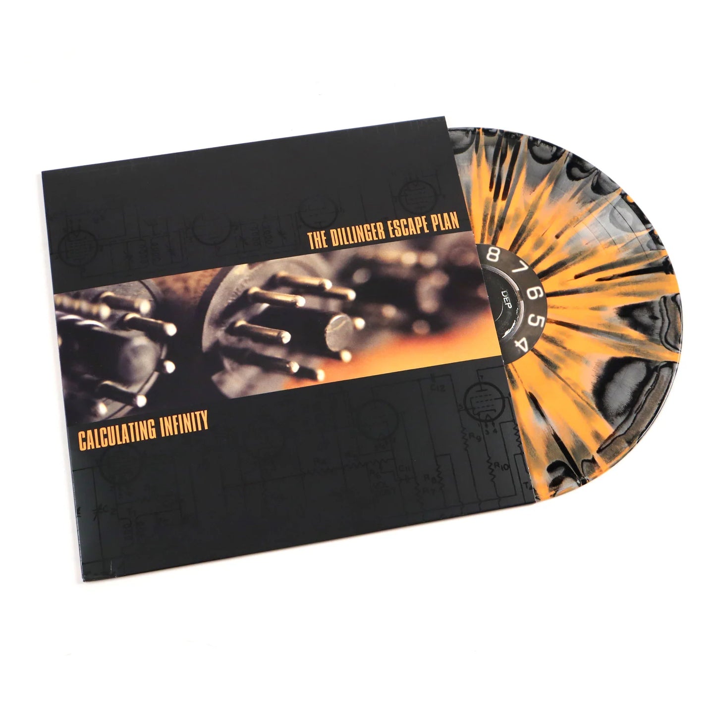 The Dillinger Escape Plan - Calculating Infinity (Limited Edition on Tri-Color Merge w/ Halloween Orange, Metallic Silver and Black Splatter Vinyl)