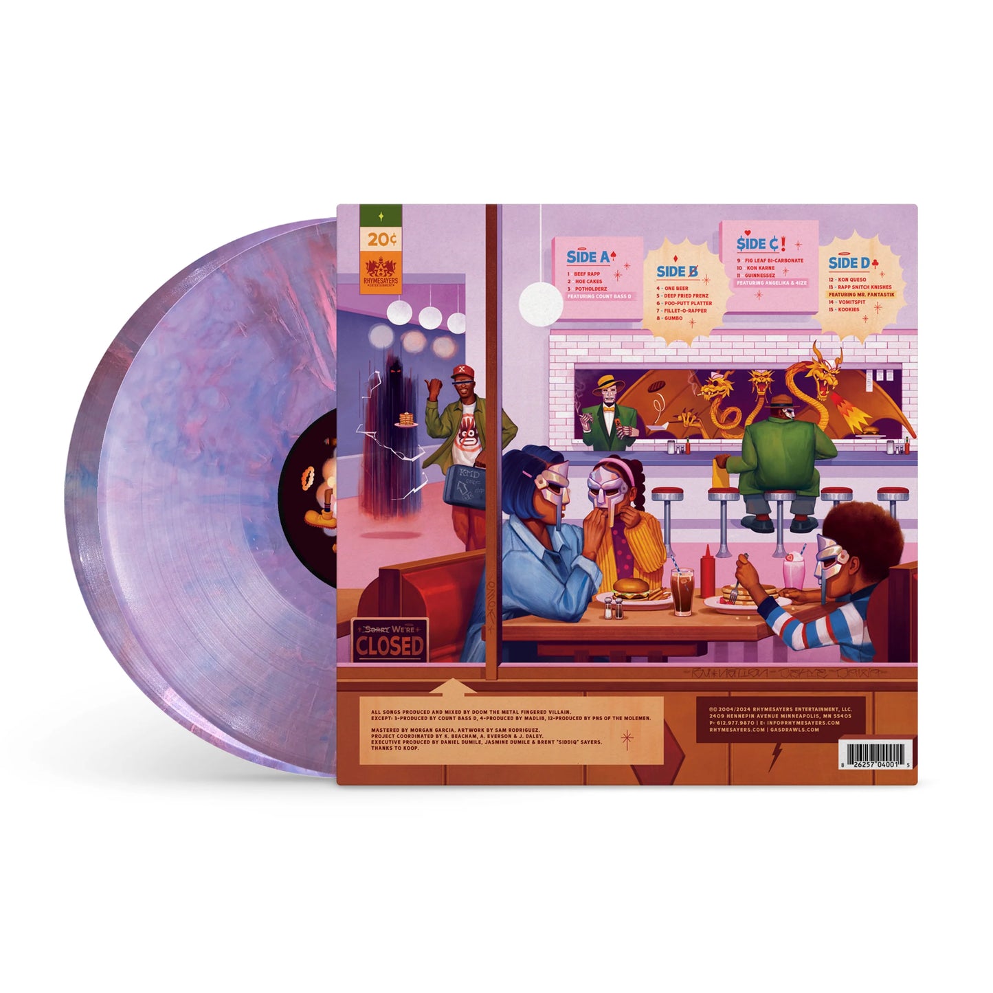 MF DOOM - MM..FOOD "20th Anniversary Edition" (Double Tri-Color Sweet Tart Marble Effect Vinyl)